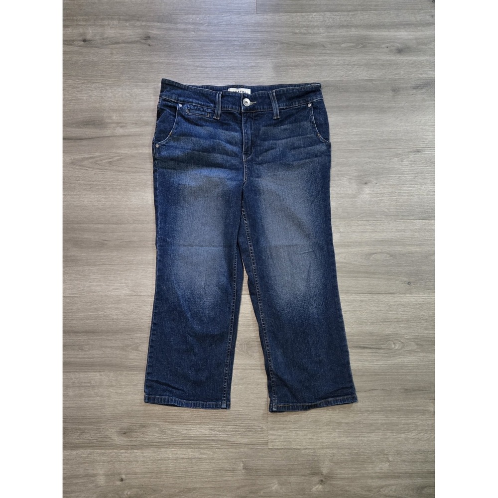Signature by Levi Strauss Capri Jeans Womens Size 14 Dark Wash Stretch Denim